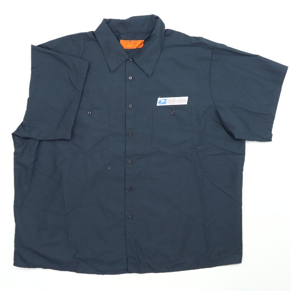 United States Postal Service Adult 4XL Uniform Shirt Short Sleeve Button Blue
